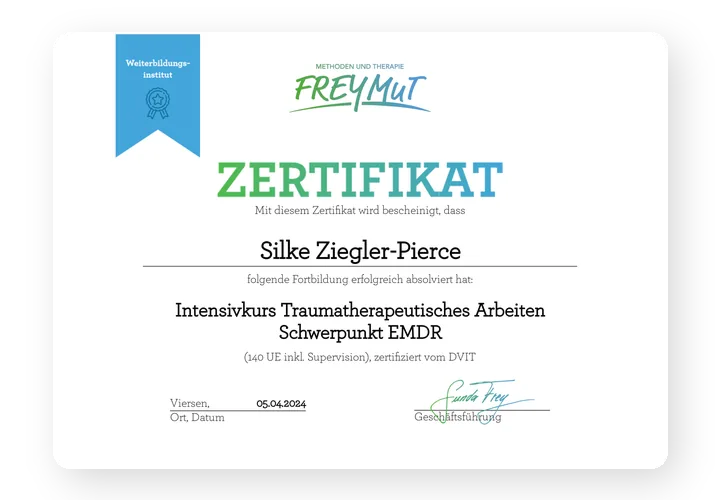 Zertifikat Traumatherapeutisches Arbeiten, Schwerpunkt EMDR