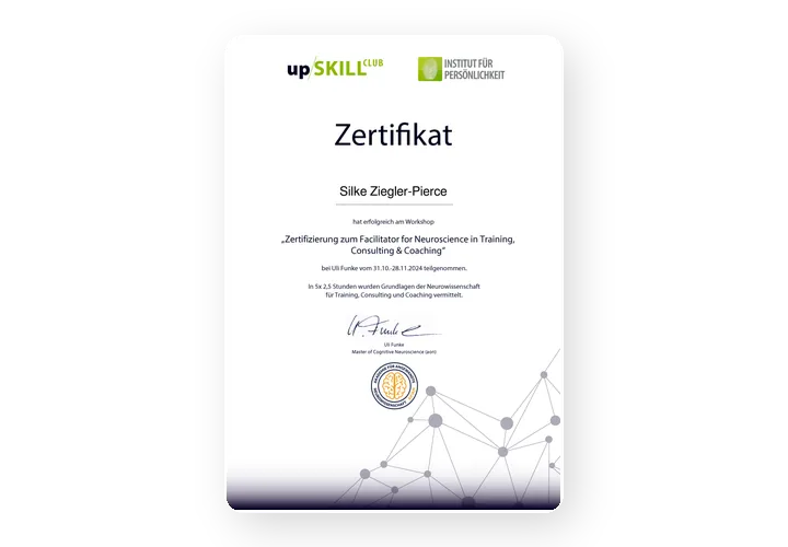Zertifikat Facilitator for Neuroscience in Training, Consulting & Coaching